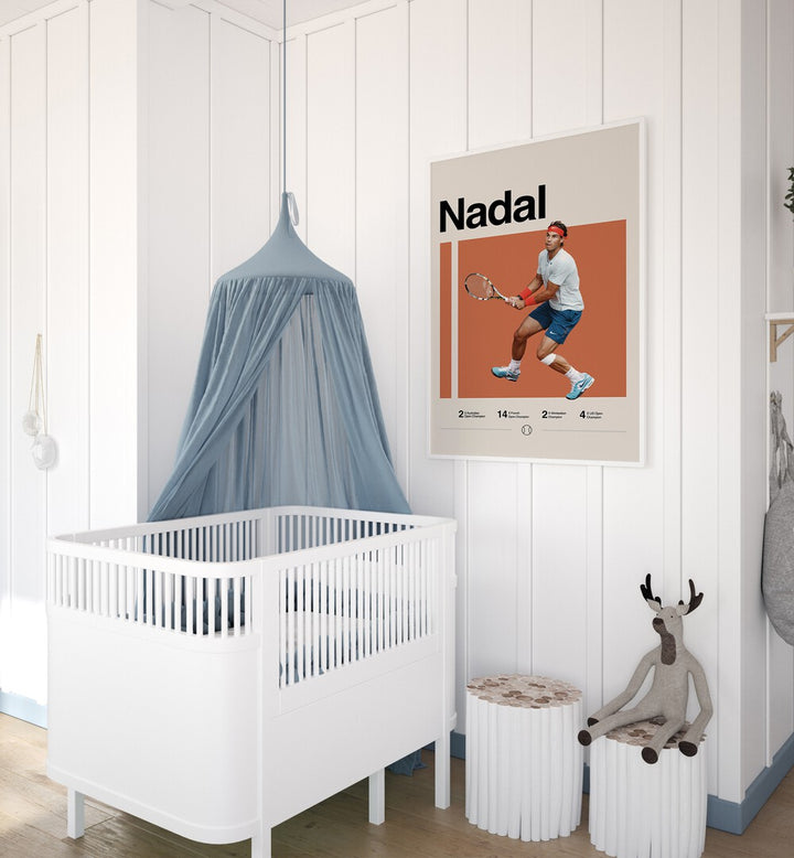 Nadal Tennis Poster sports Artwork Placed on a wall In A Baby Boy Room 