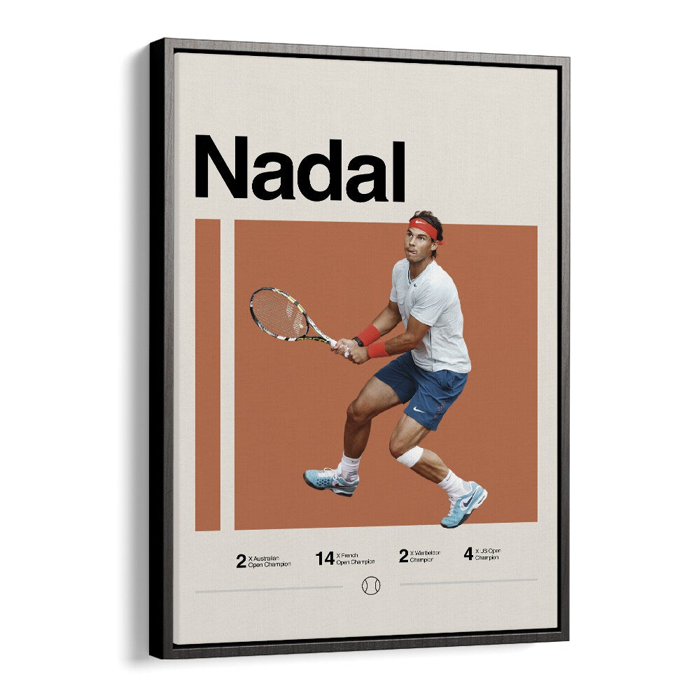 Nadal triumph Sports Art Artwork in Black Floater Frame