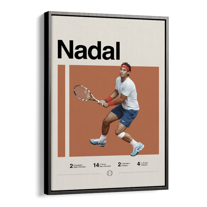 Nadal triumph Sports Art Artwork in Black Floater Frame