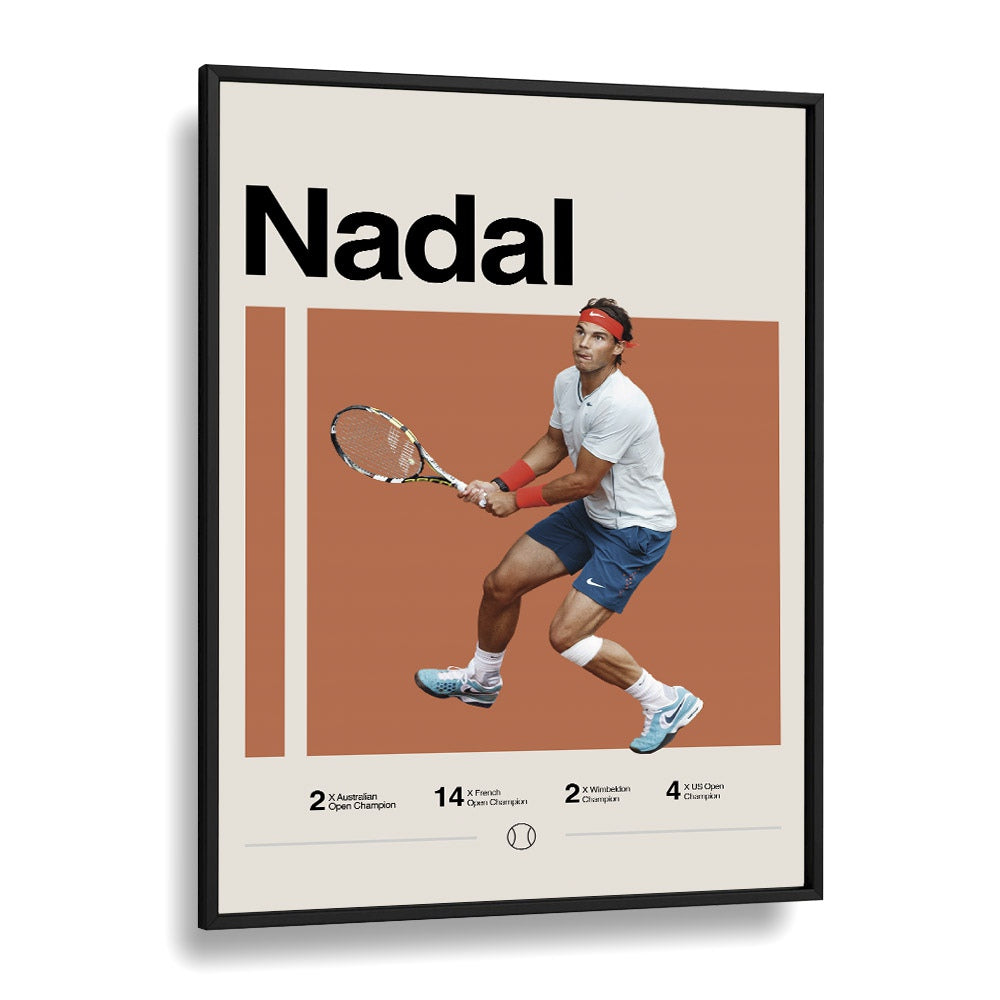 Nadal triumph Sports Art Artwork in Black Plain Frame