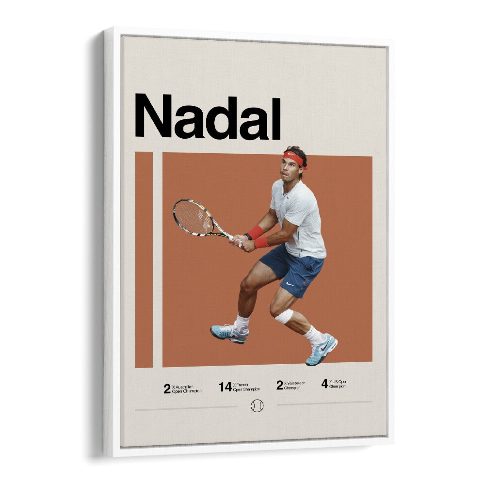 Nadal triumph Sports Art Artwork in White Floater Frame