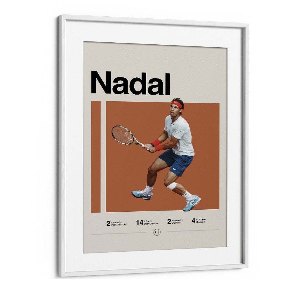 Nadal triumph Sports Art Artwork in White Frame With Mount