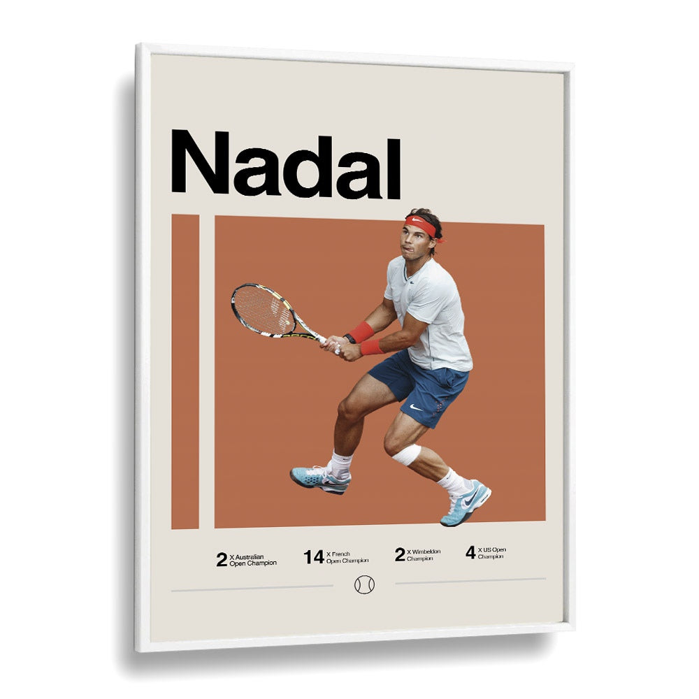 Nadal triumph Sports Art Artwork in White Plain Frame