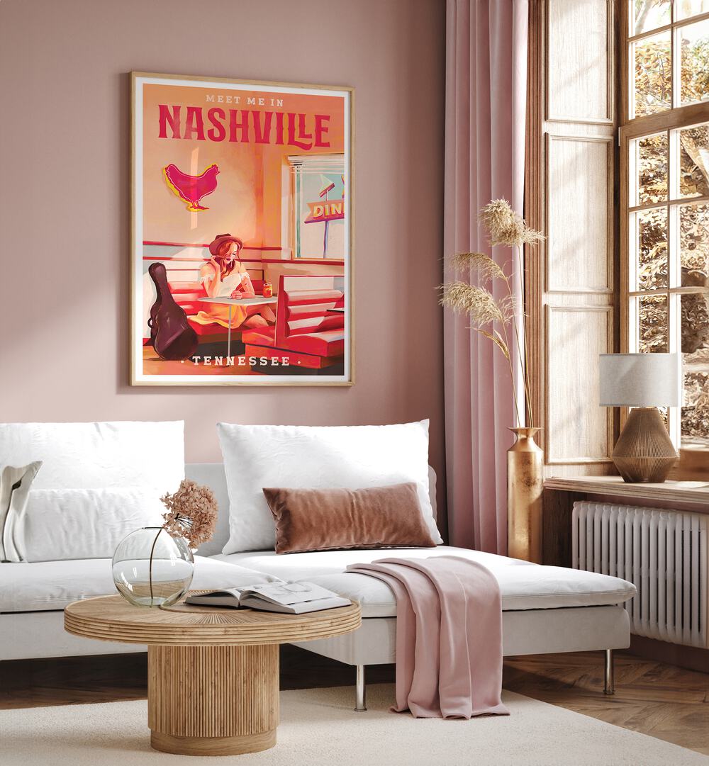 NASHVILLE TENNESSEE REDHEAD, BAR art captures the vibrant spirit of Nashville's music and Southern charm.