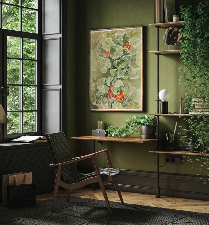 Enhance your decor with the vibrant NASTURTIUM TAPESTRY, a stunning centerpiece for any living space.