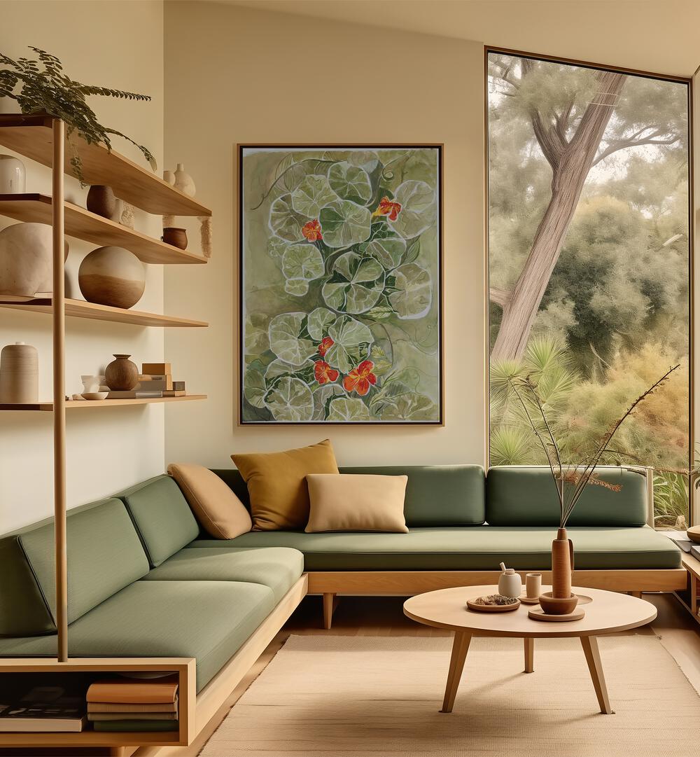 Transform your space with the vibrant NASTURTIUM TAPESTRY, adding warmth and artful elegance to any room.