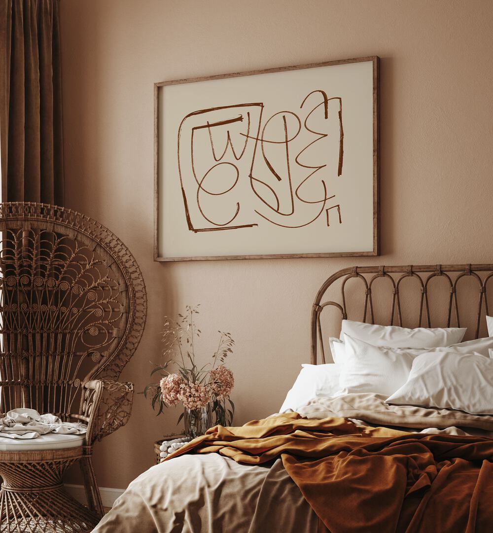 Elevate your space with NATIVE, ABSTRACT PAINTINGS, showcasing vibrant colors and creative forms in a cozy setting.