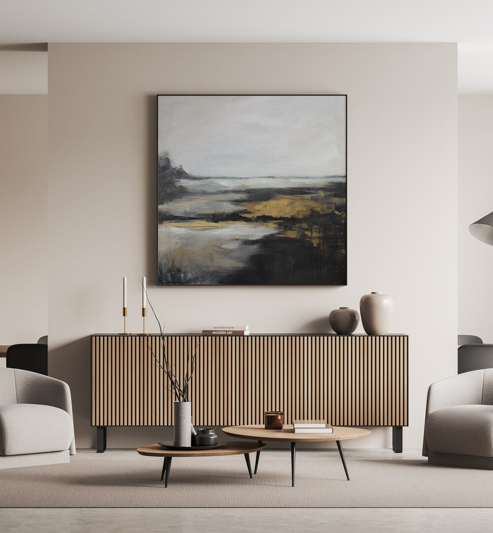 Stylish living room featuring the NATURE INSPIRED LANDSCAPE, LANDSCAPE PAINTINGS for a serene home decor.