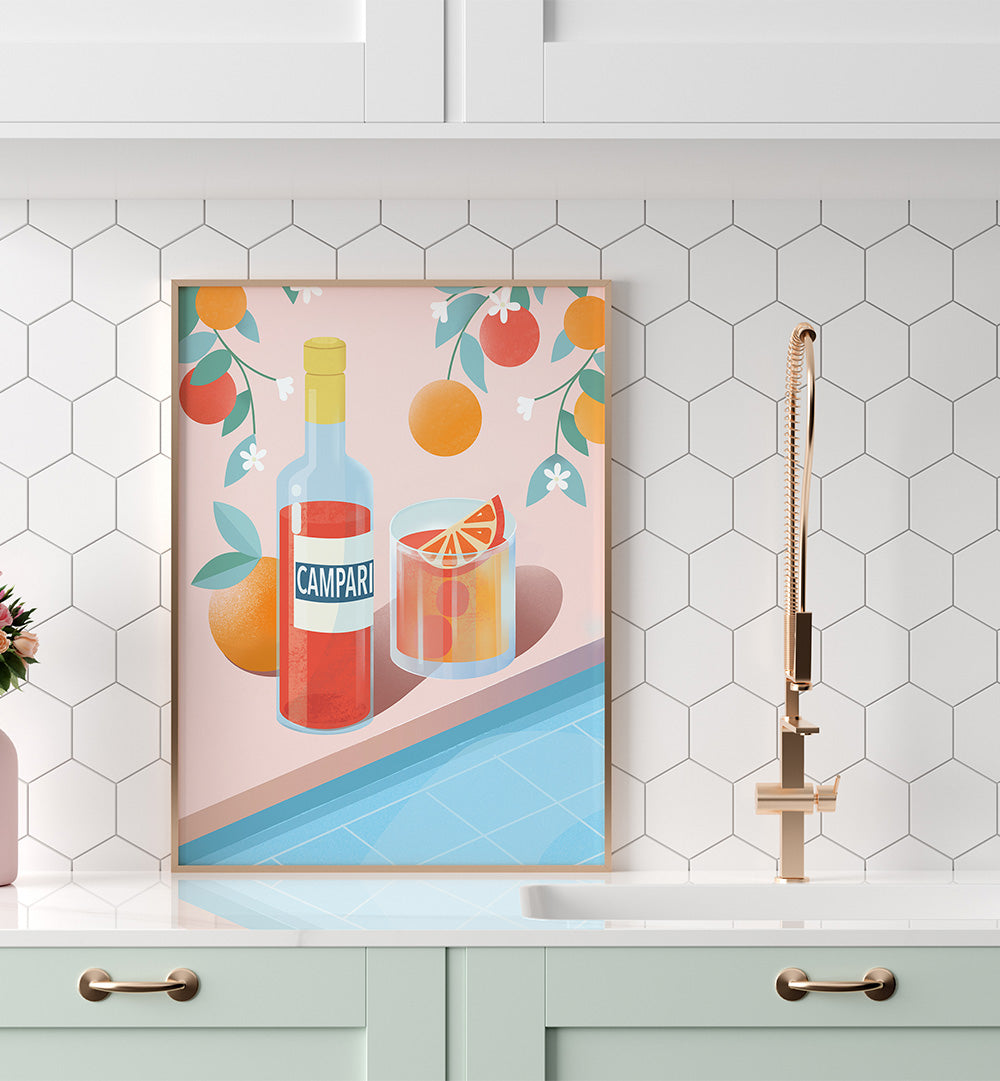 NEGRONI COCKTAIL , BAR & CAFE ART