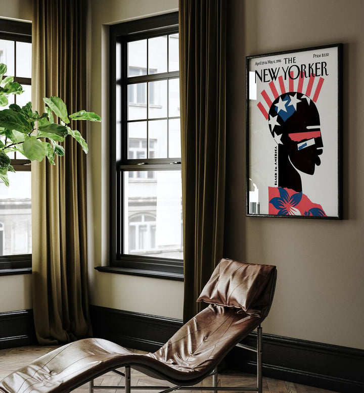 New Yorker Magazine Poster - 1996 Issue I Artwork Placed on a wall In A Living Room 
