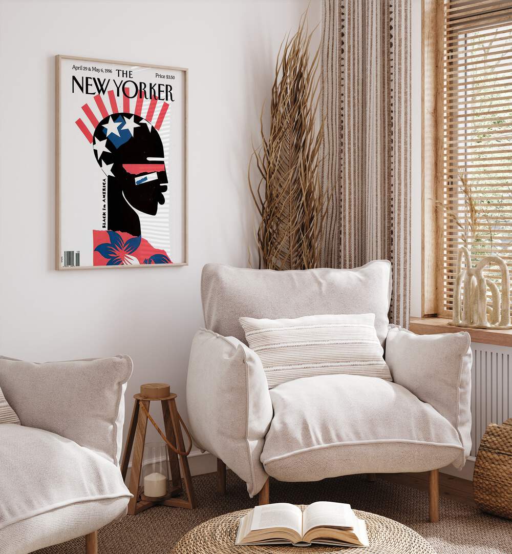 New Yorker Magazine Poster - 1996 Issue I Artwork Placed on a wall In A Living Room 