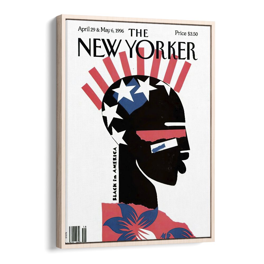New Yorker Magazine Poster - 1996 Issue I Artwork in Oak Wood Floater Frame