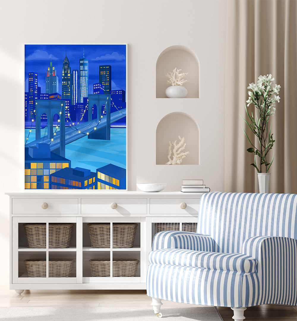 NEW YORK AT NIGHT , TRAVEL POSTERS