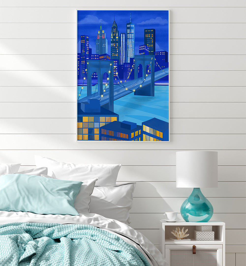 NEW YORK AT NIGHT , TRAVEL POSTERS