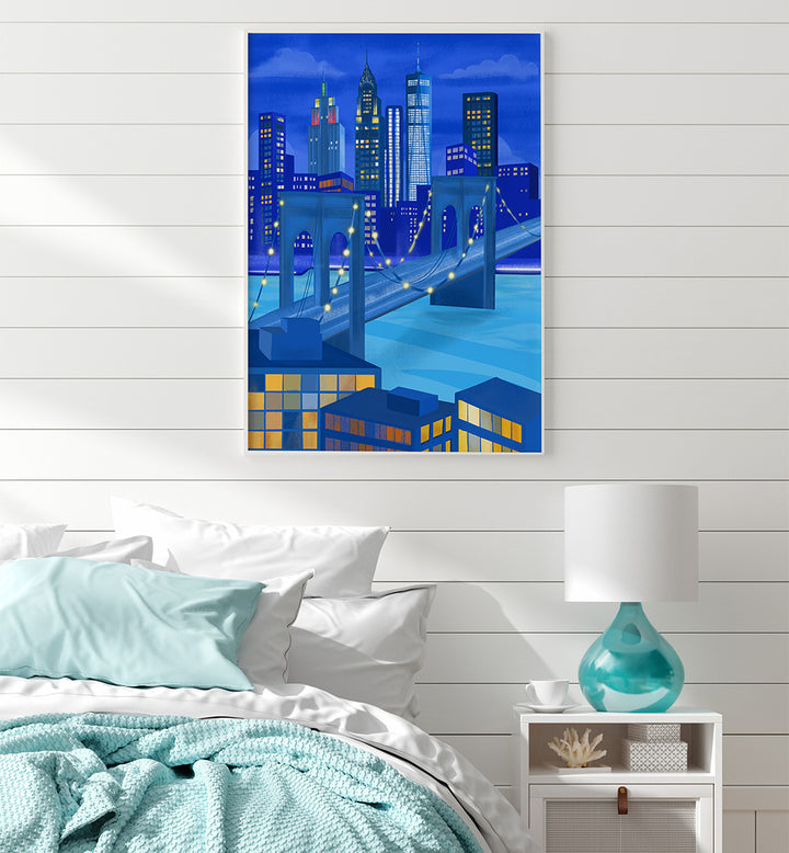 NEW YORK AT NIGHT , TRAVEL POSTERS