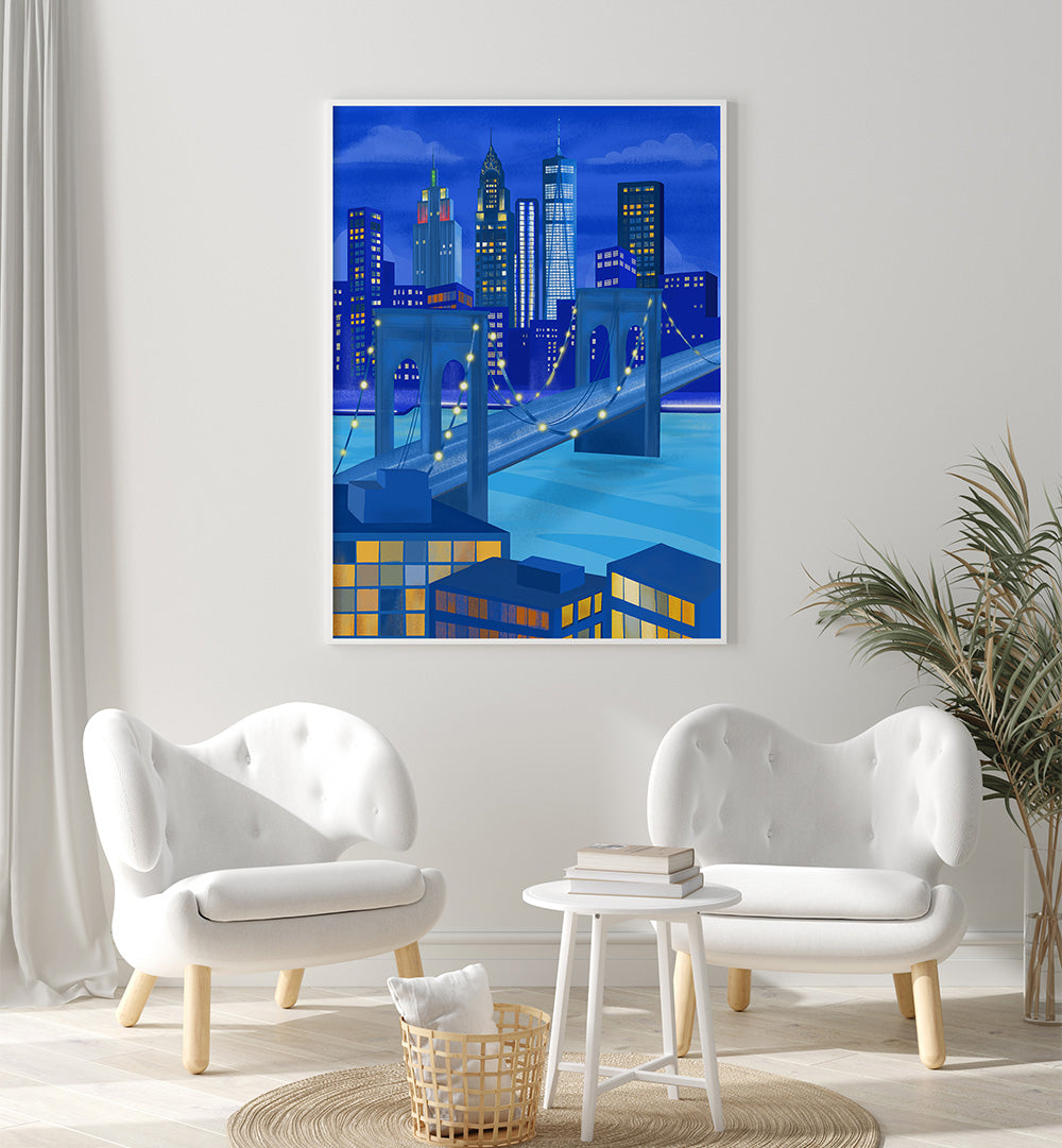 NEW YORK AT NIGHT , TRAVEL POSTERS