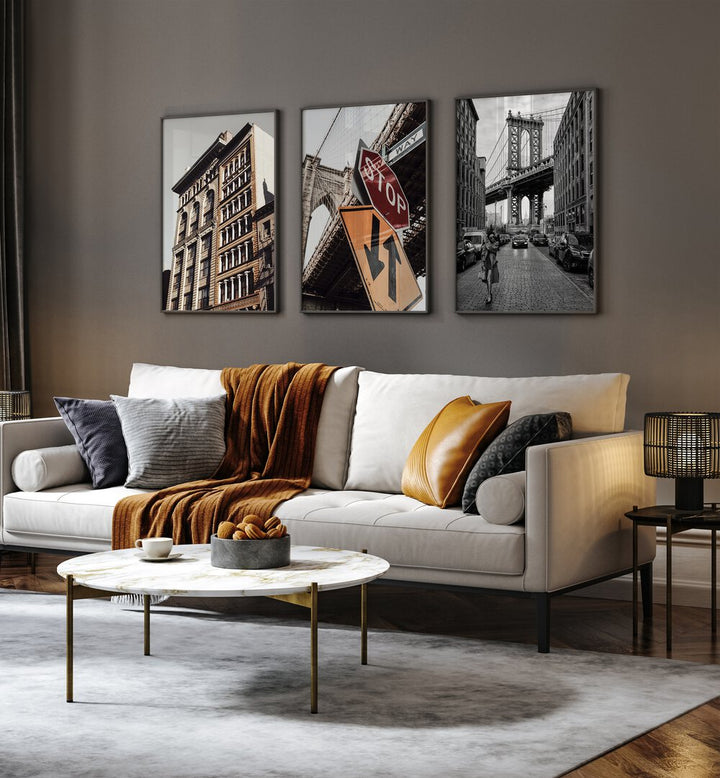 NEW YORK CITY SET , SET OF 3 PAINTINGS