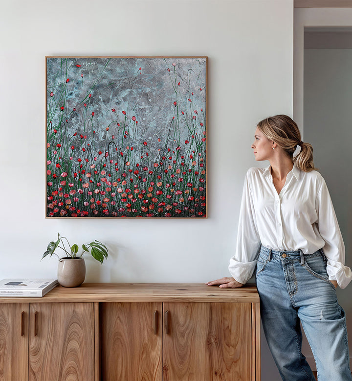 NIGHT IS COMING , FLORAL FLOWER PAINTINGS