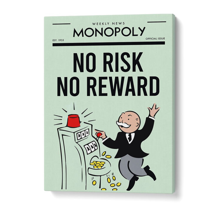 No Risk No Reward Money Art Artwork in Gallery Wrap