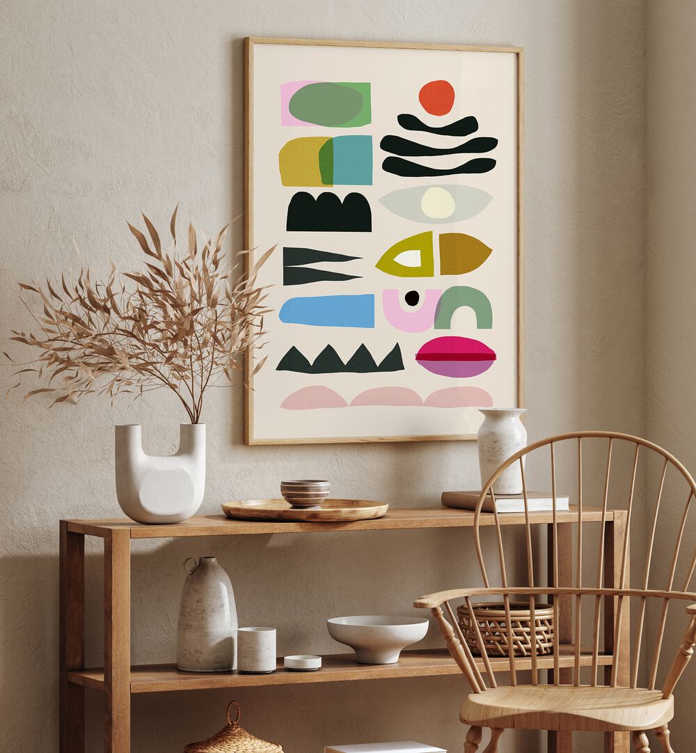 Vibrant NORD II, ABSTRACT PAINTINGS enhance modern decor with dynamic shapes and colors, perfect for any room.
