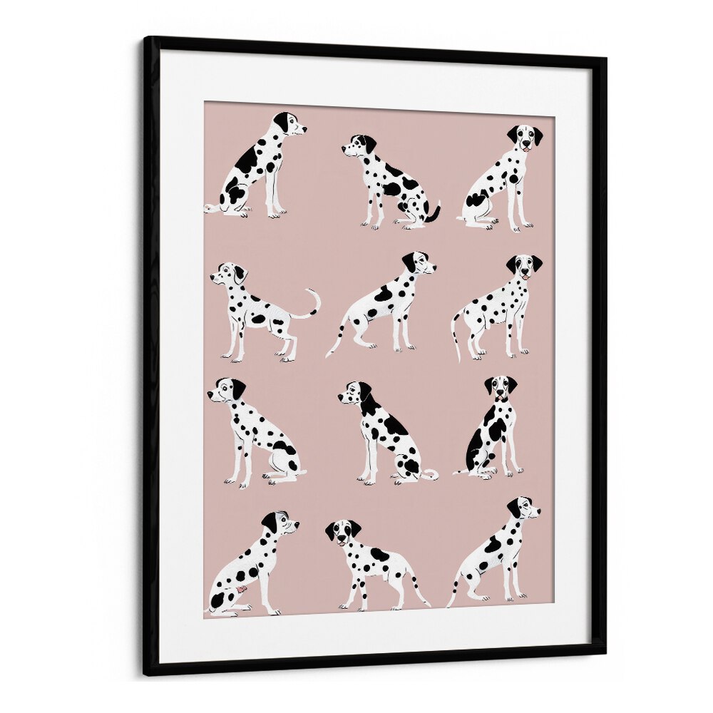 Not 101 Dalmatian Kids Art Artwork in Black Frame With Mount
