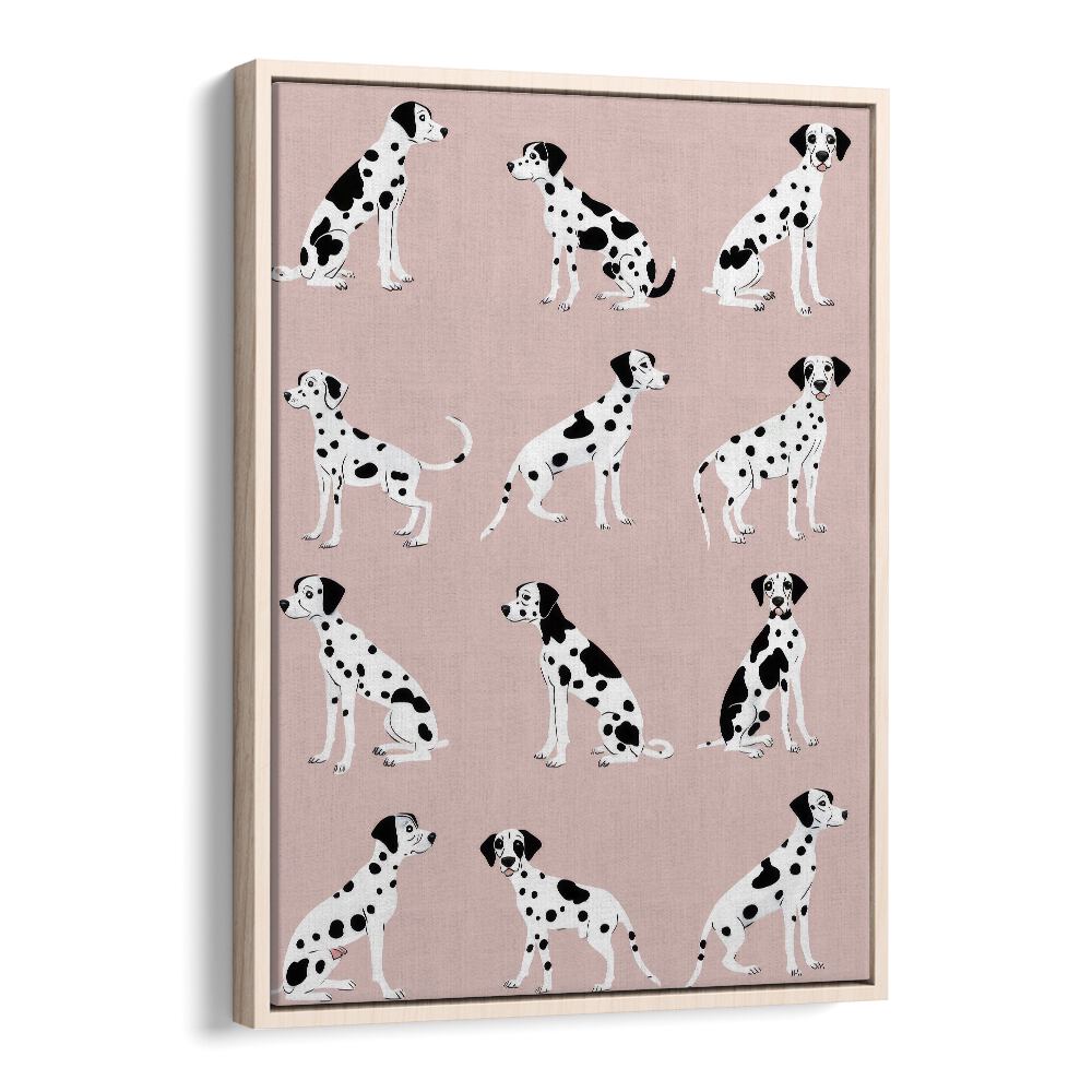 Not 101 Dalmatian Kids Art Artwork in Oak Wood Floater Frame
