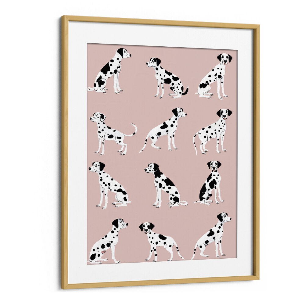 Not 101 Dalmatian Kids Art Artwork in Oak Wood Frame With Mount
