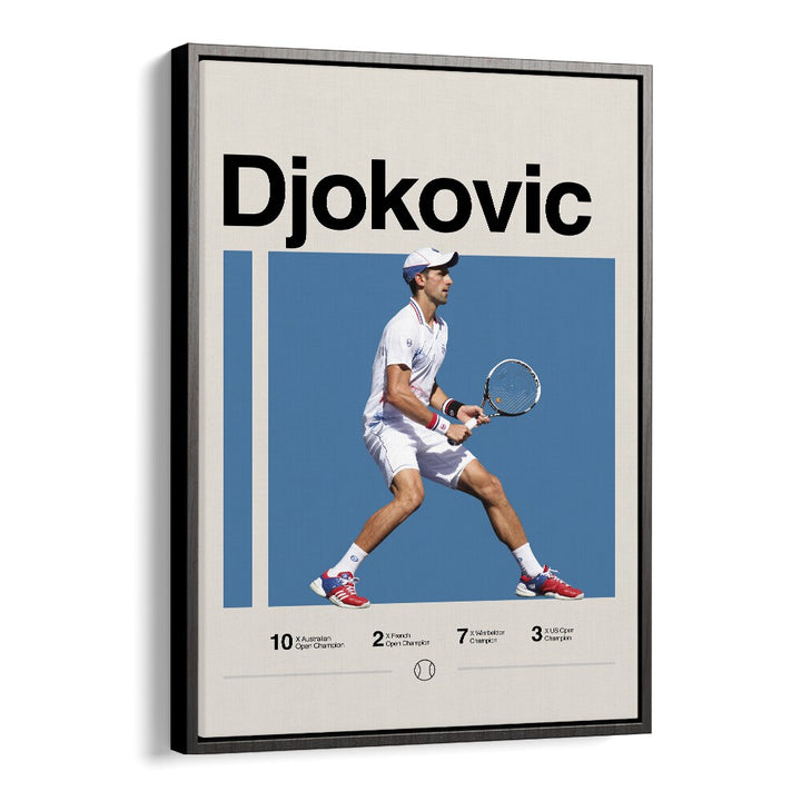 Novak Djokovic Sports Art Artwork in Black Floater Frame