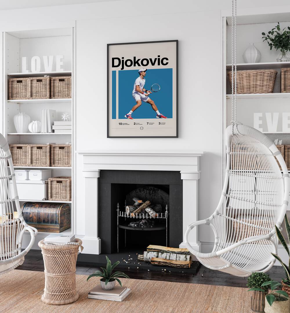 Novak Djokovic Tennis  Posters sports Artwork Placed on a wall In A Living Room 