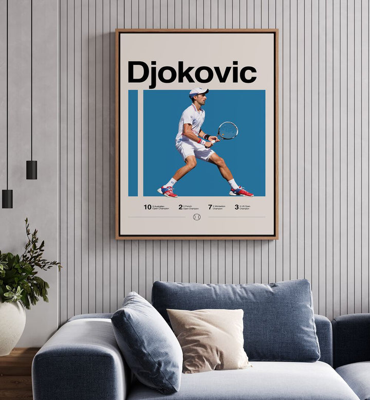 Novak Djokovic Tennis  Posters sports Artwork Placed on a wall In A Living Room 