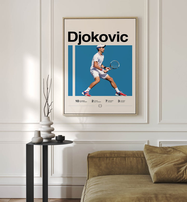 Novak Djokovic Tennis  Posters sports Artwork Placed on a wall In A Living Room 