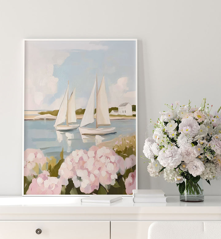 NANTUCKET SAILS , BEACH PAINTINGS