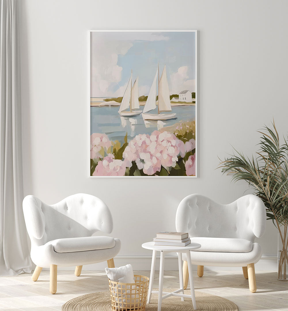 NANTUCKET SAILS , BEACH PAINTINGS