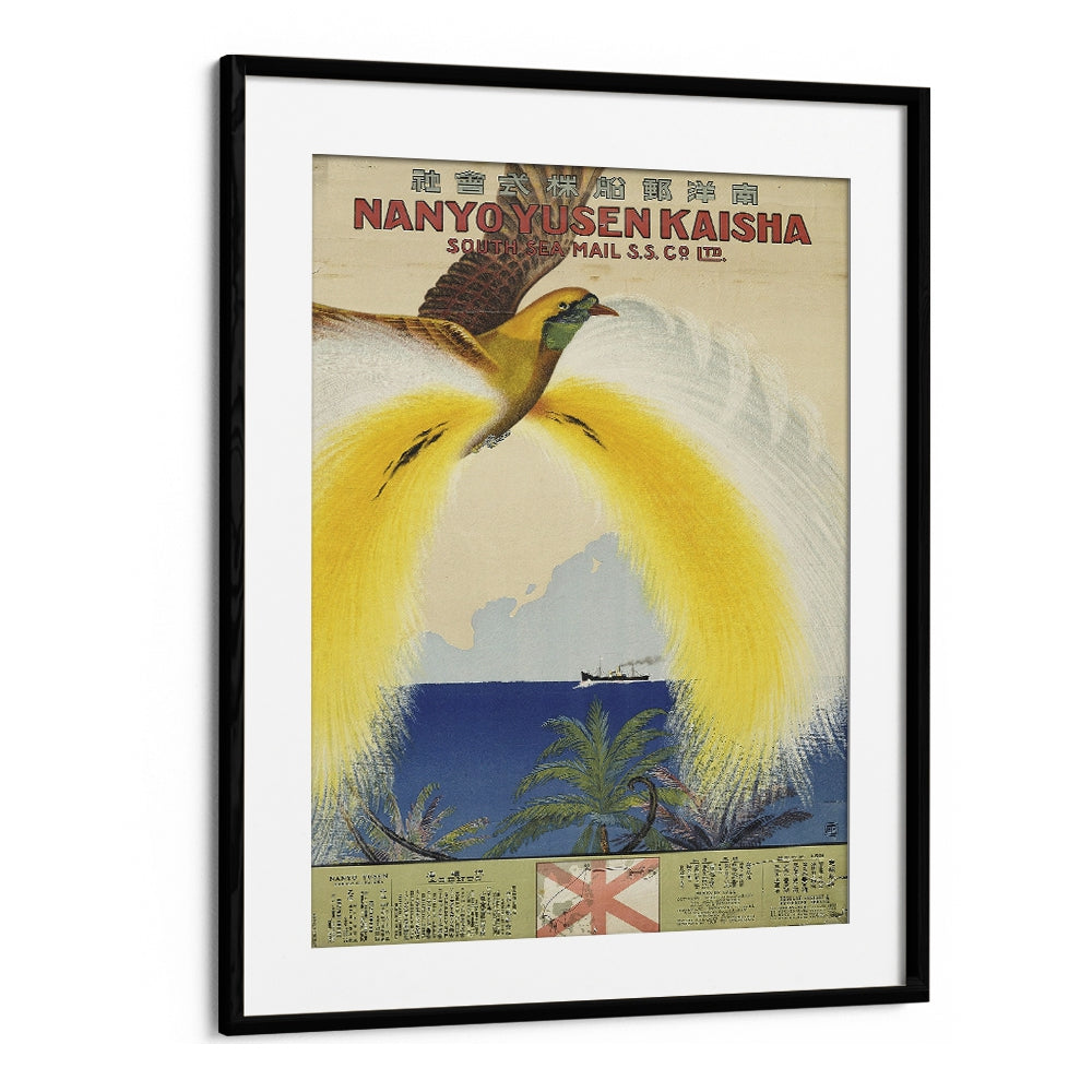 Nanyo Yusen Kaisha Retro Vintage Travel Vintage Travel Posters in Black Frame With Mount