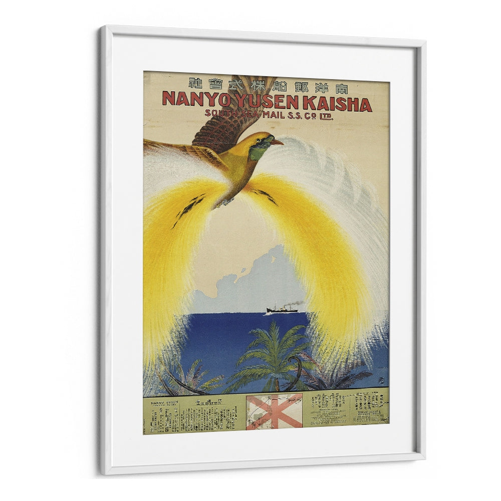 Nanyo Yusen Kaisha Retro Vintage Travel Vintage Travel Posters in White Frame With Mount