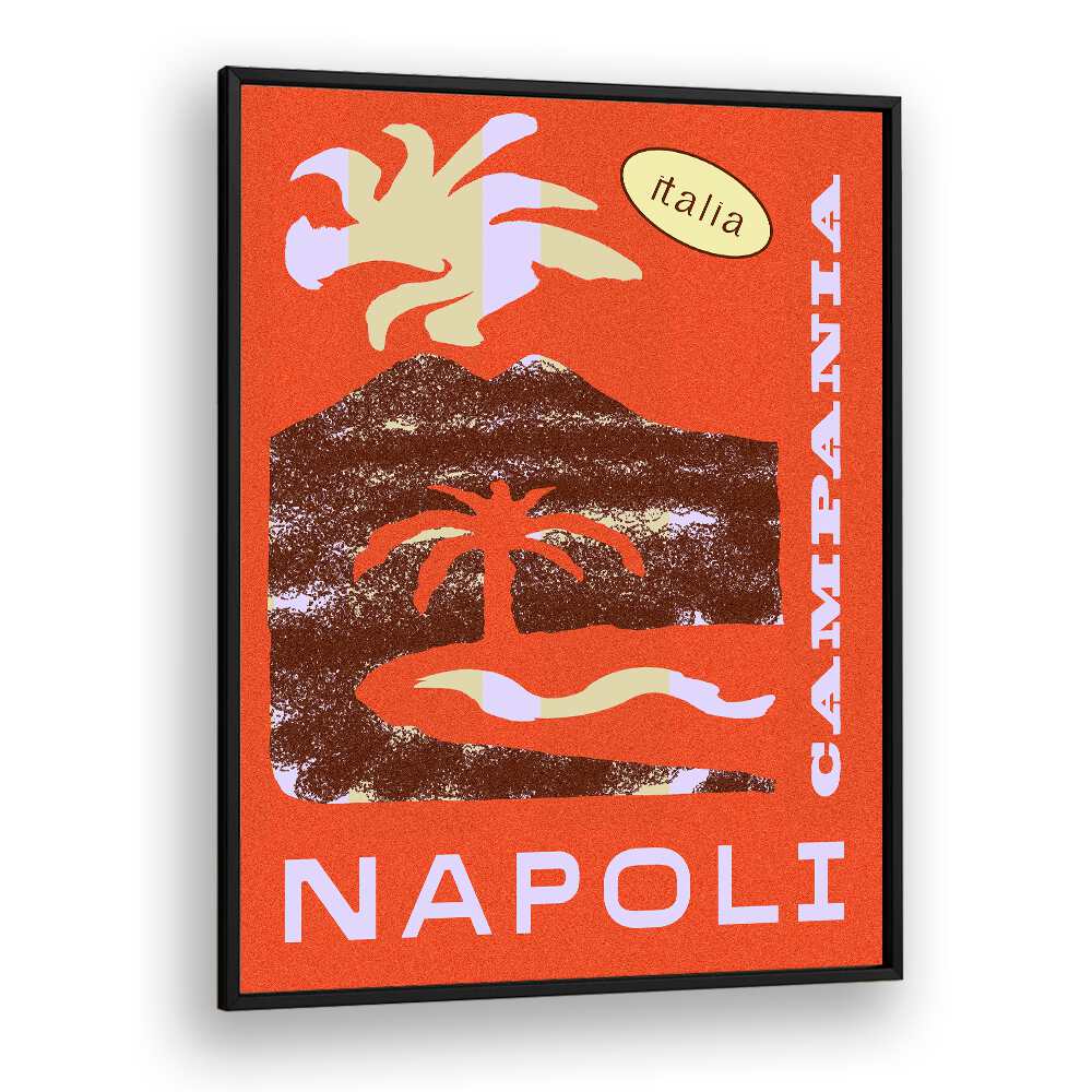 Napoli Travel Posters Travel Art Prints in Black Plain Frame