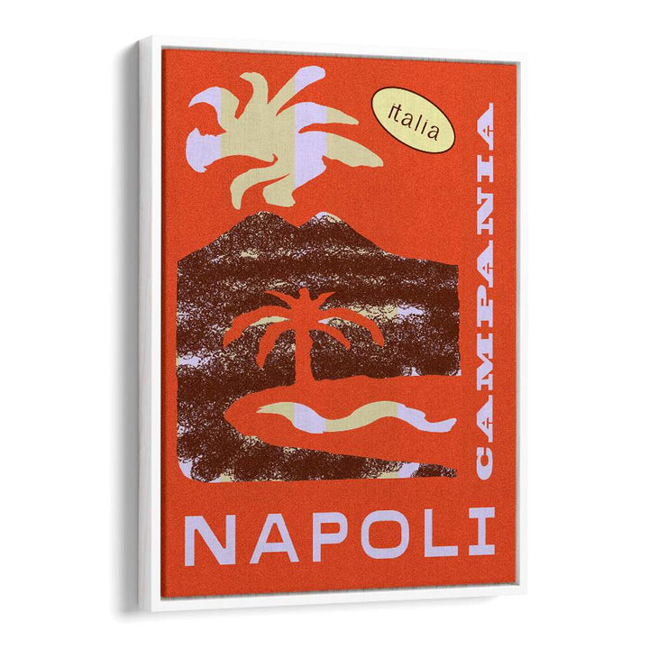 Napoli Travel Posters Travel Art Prints in White Floater Frame