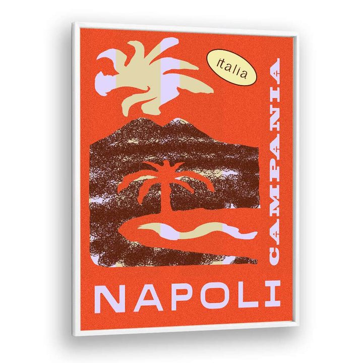 Napoli Travel Posters Travel Art Prints in White Plain Frame