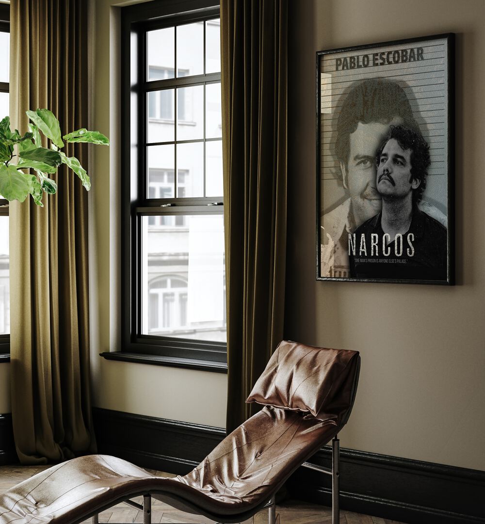 Narcos  by Grishma Korjani Movie Posters Artwork IV Placed on a wall In A Living Room