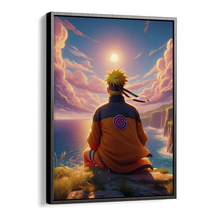 Naruto Back By Ritvik Takkar Surrealism in Black Floater Frame