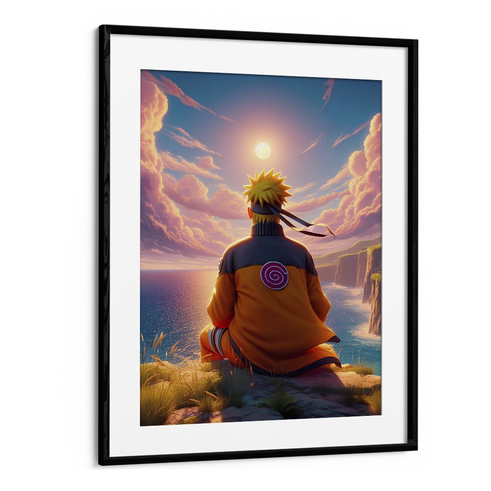 Naruto Back By Ritvik Takkar Surrealism in Black Frame With Mount