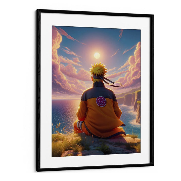 Naruto Back By Ritvik Takkar Surrealism in Black Frame With Mount