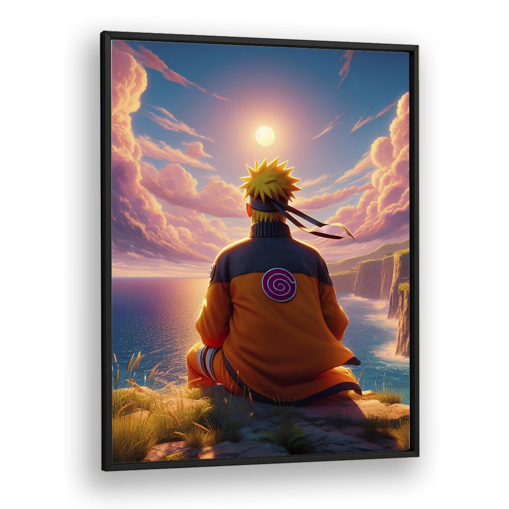 Naruto Back By Ritvik Takkar Surrealism in Black Plain Frame