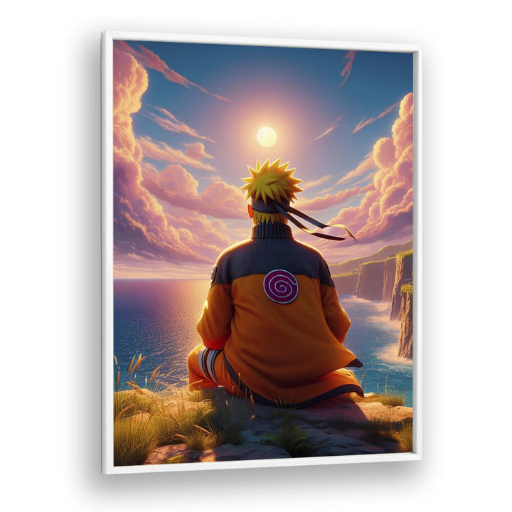 Naruto Back By Ritvik Takkar Surrealism in White Plain Frame