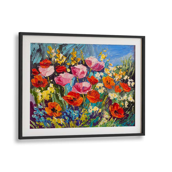 Natures Palette ii Vintage European Paintings in Black Frame With Mount