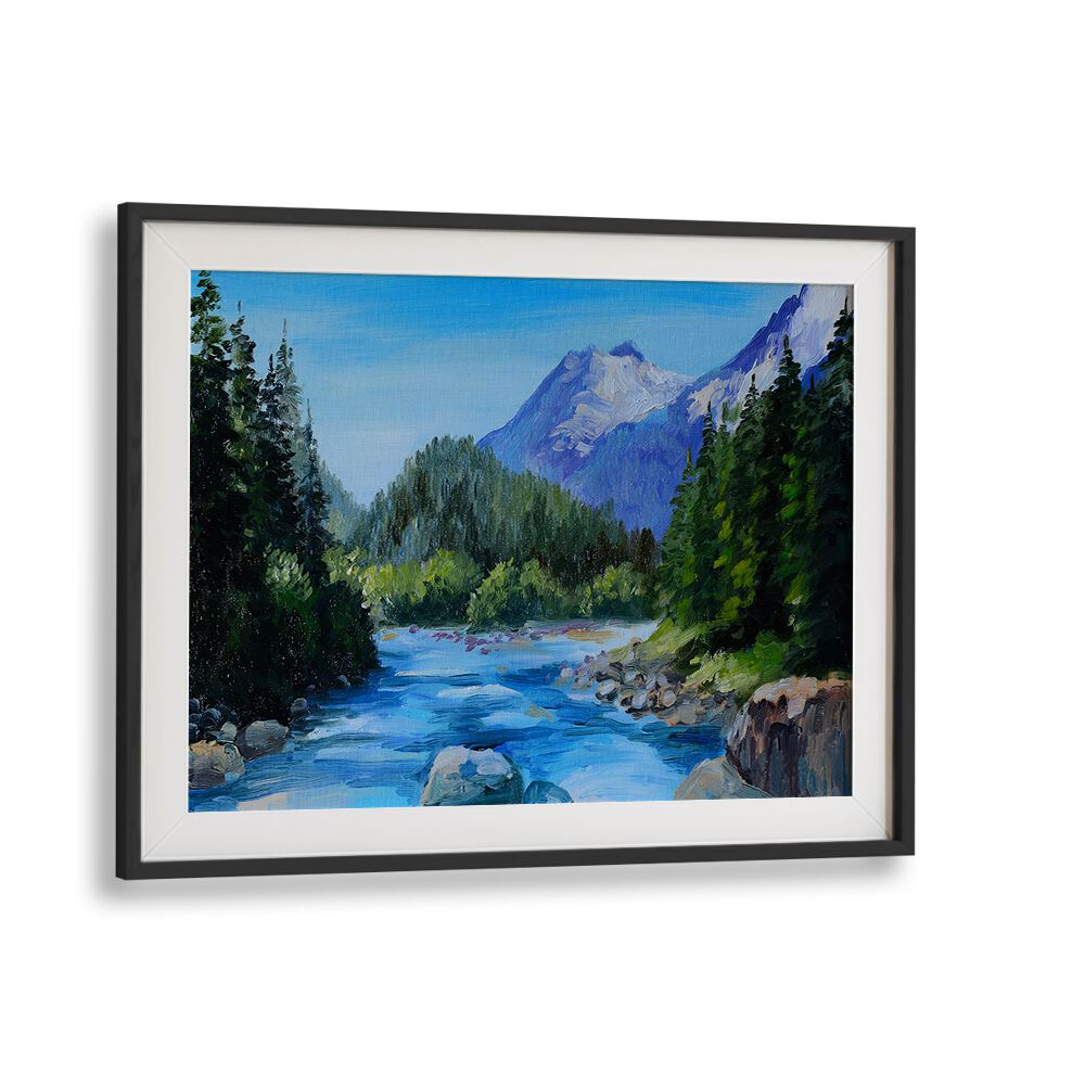 Natures Veins Vintage European Paintings in Black Frame With Mount