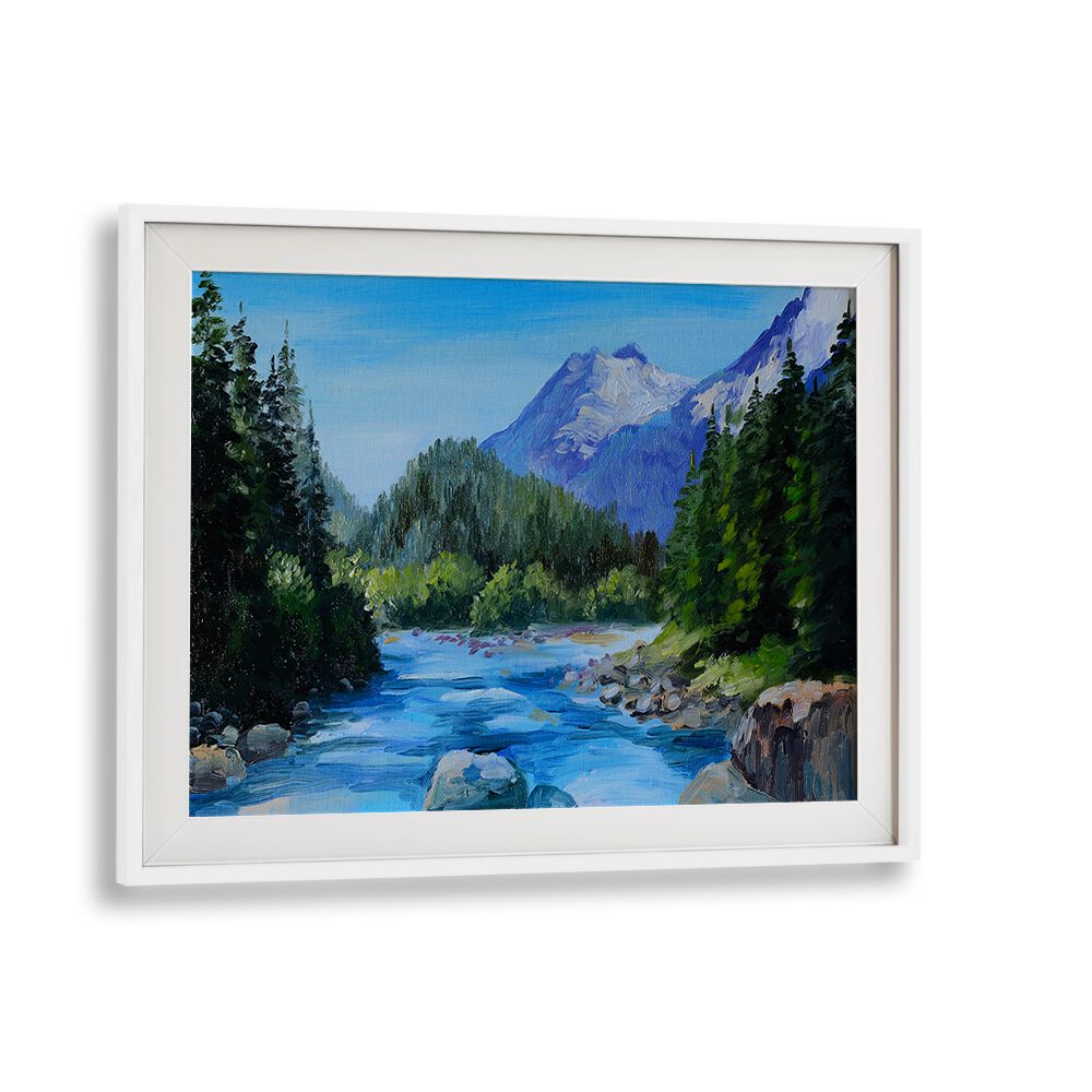 Natures Veins Vintage European Paintings in White Frame With Mount