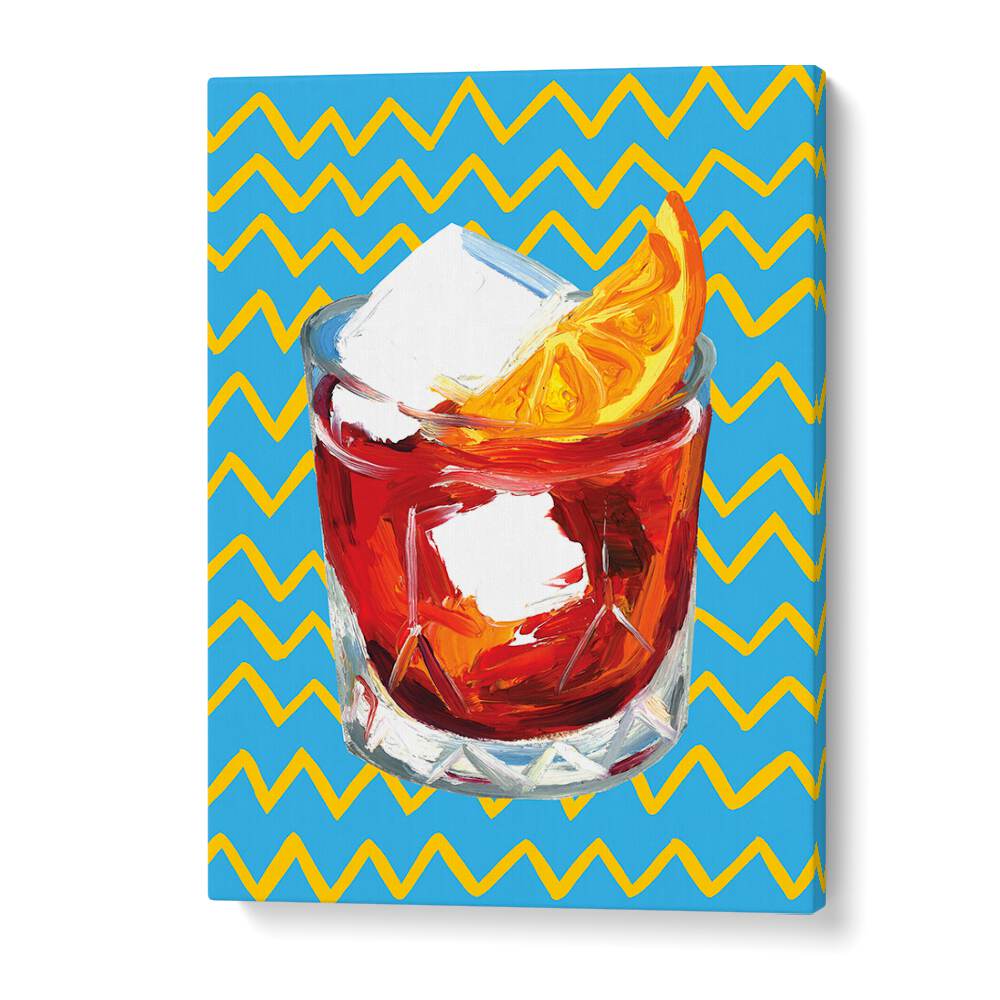 Negroni Blue by Alice Straker Bar Posters Bar Art Prints in Gallery Wrap