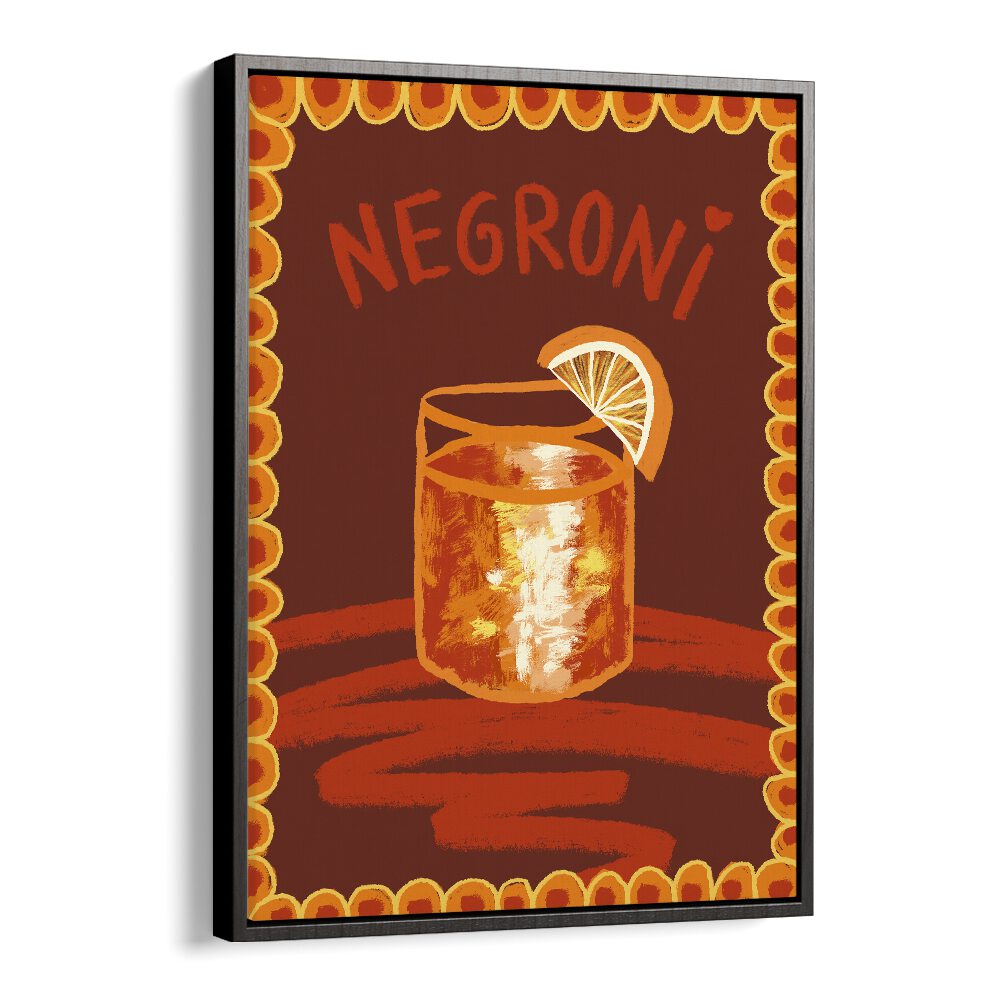 Negroni by Studio Dolci Kitchen Art Prints in Black Floater Frame