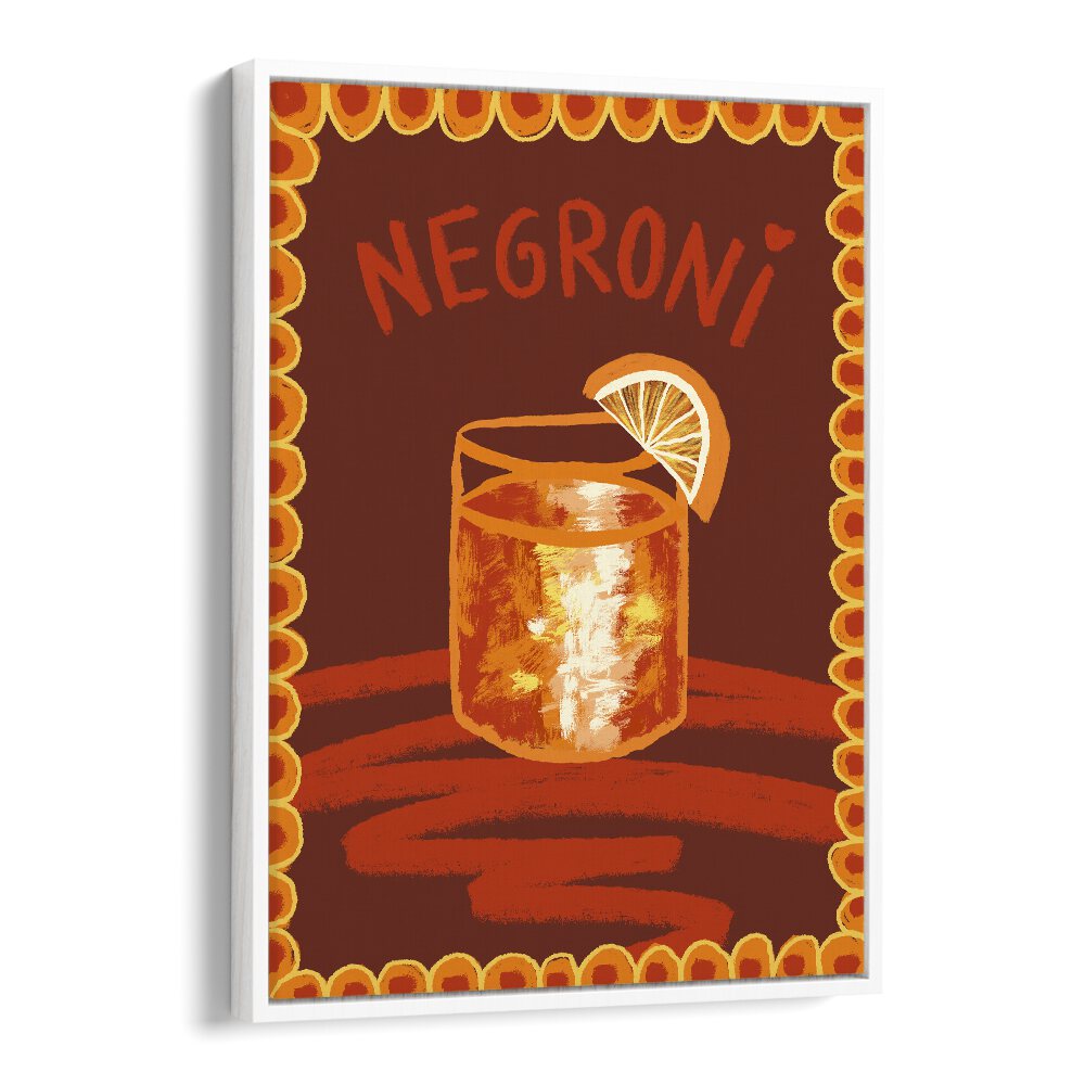 Negroni by Studio Dolci Kitchen Art Prints in White Floater Frame